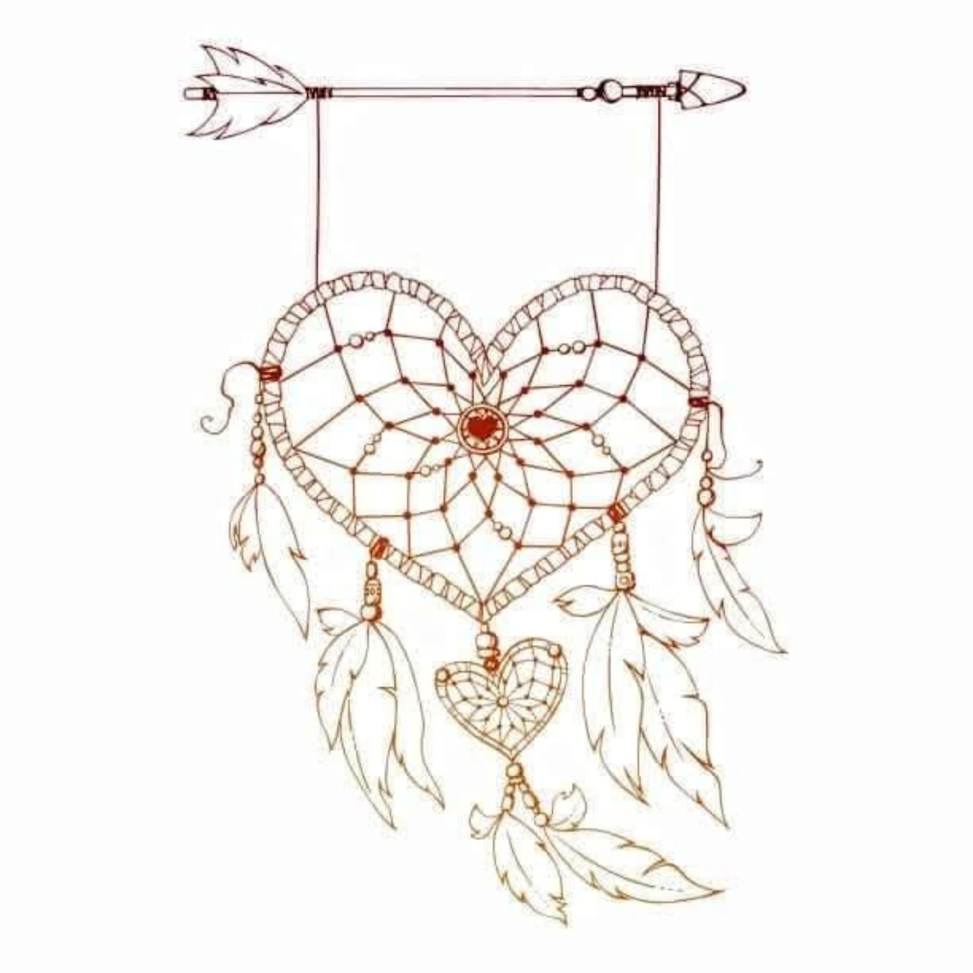 7 Feather Heart Dreamcatcher